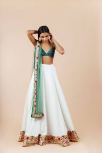 white ghagra choli