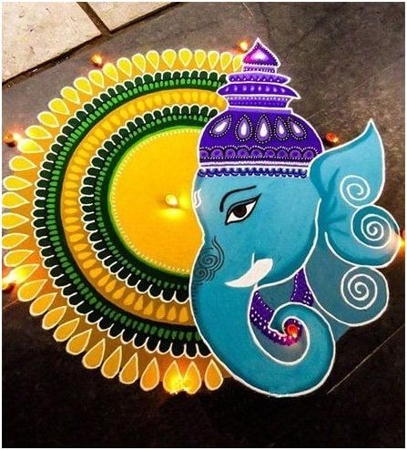 Ganesha rangoli designs