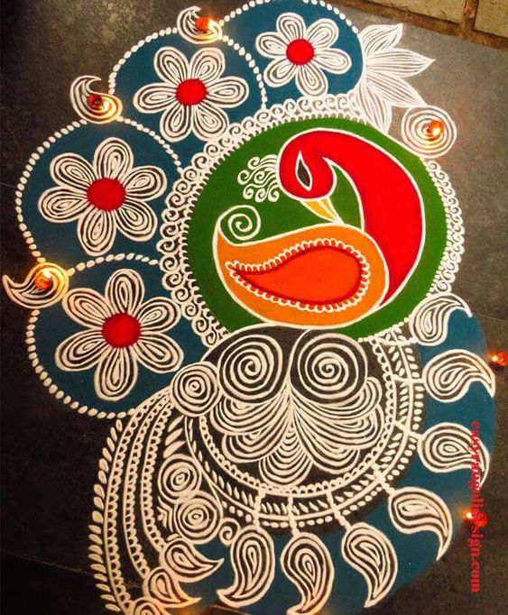 Rangoli Designs With Peacock