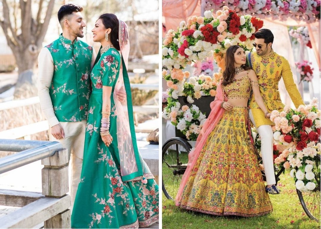 Couple Wedding Outfit Ideas, Colour Coordinated, Coordinated Outfit