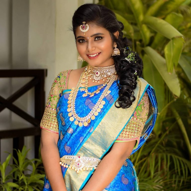 Stunning South Indian Bride In Chokers With Kanjeevaram Sarees