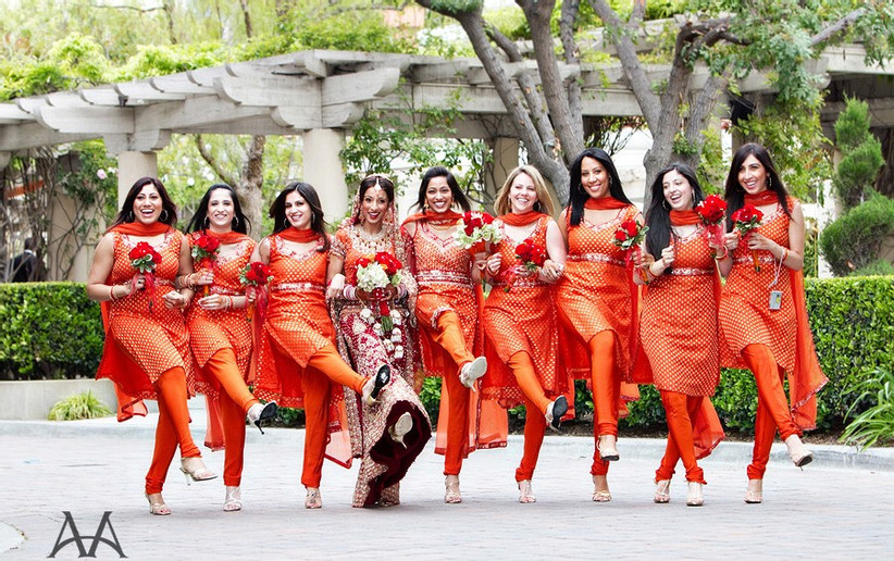 coordinated bridesmaids