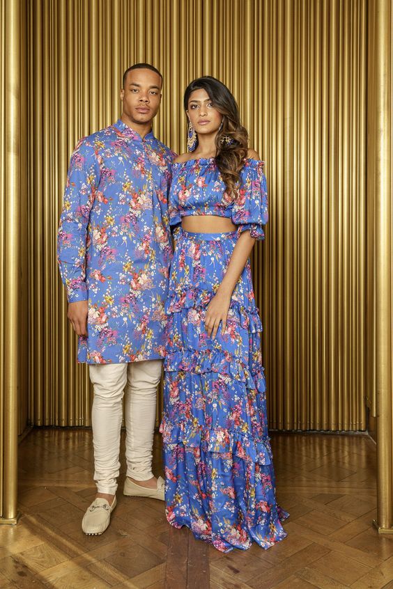 matching couple outfit prints