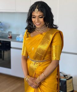 yellow kanjivaram saree