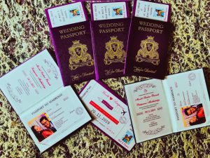 passport style wedding invites