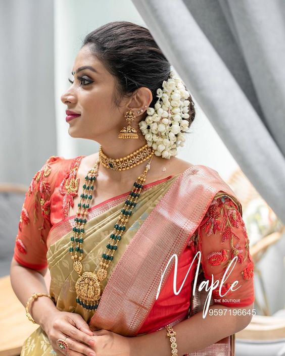 Priya Anand in a Kanjeevaram saree – South India Fashion | Hair style on  saree, Bridesmaid saree, Indian bridesmaid dresses