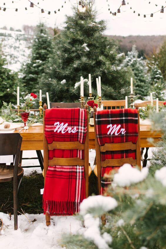 winter wedding chair decor