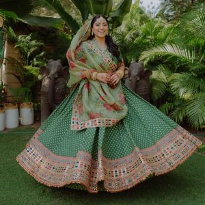 Green sabyasachi lehenga