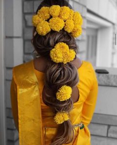 Marigold hairstyle for brides