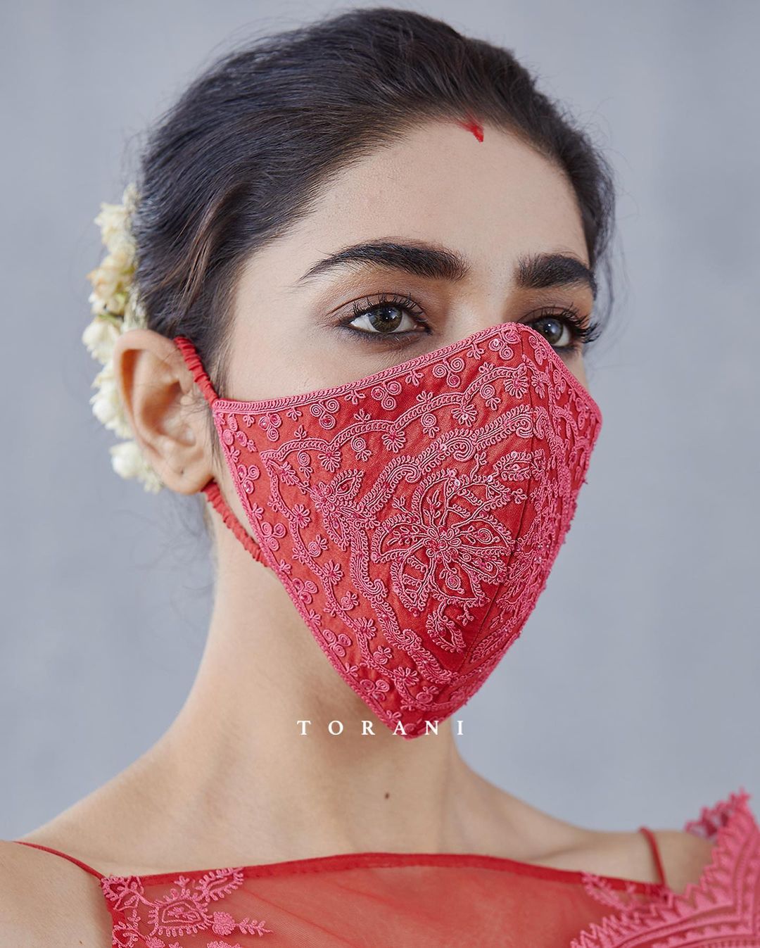 embroidered mask