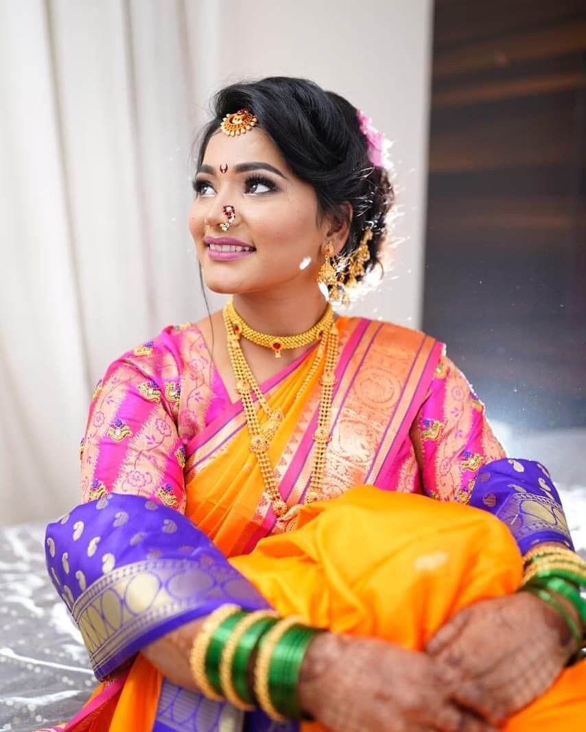 New Bridal Makeup Look With Oxidised Jewellery/Maharashtrian Traditional  Bridal Makeup/Khan Saree - YouTube