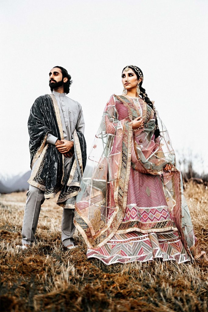 Stunning Multicoloured Gharara For Engagement Shoot