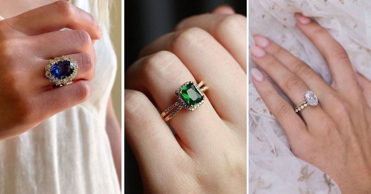 14K Cluster Diamond Ring - White Gold Diamond Cocktail Ring - Wedding Ring  | eBay