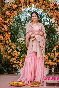 baby pink sharara suit