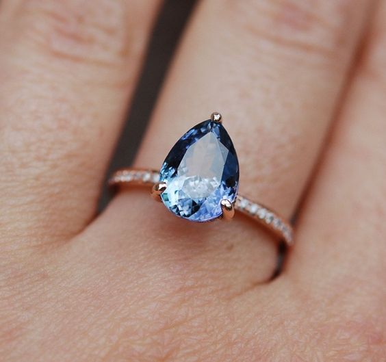 blue drop wedding ring