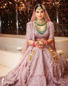 blush pink bridal lehenga