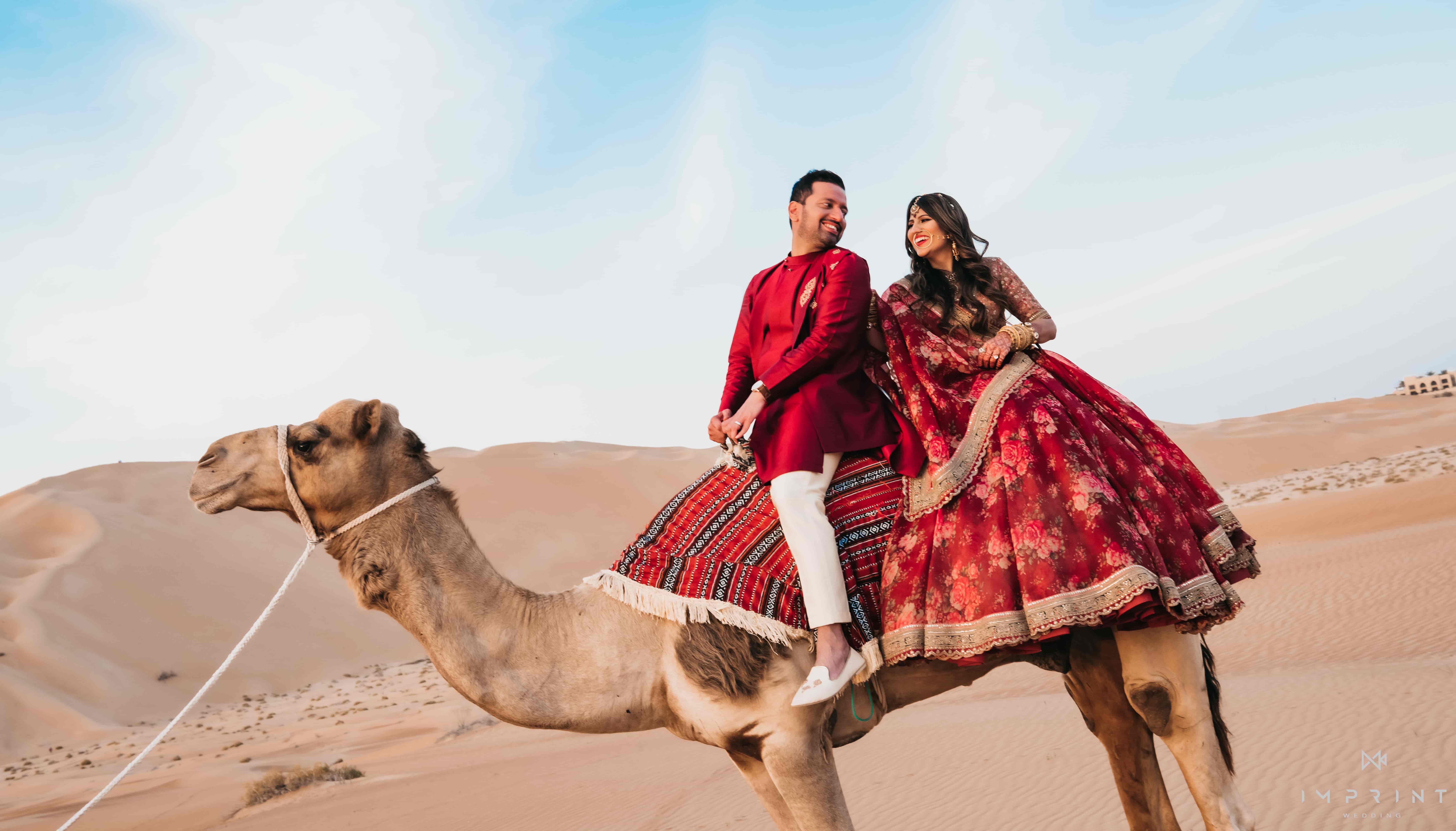 couple portrait on camel