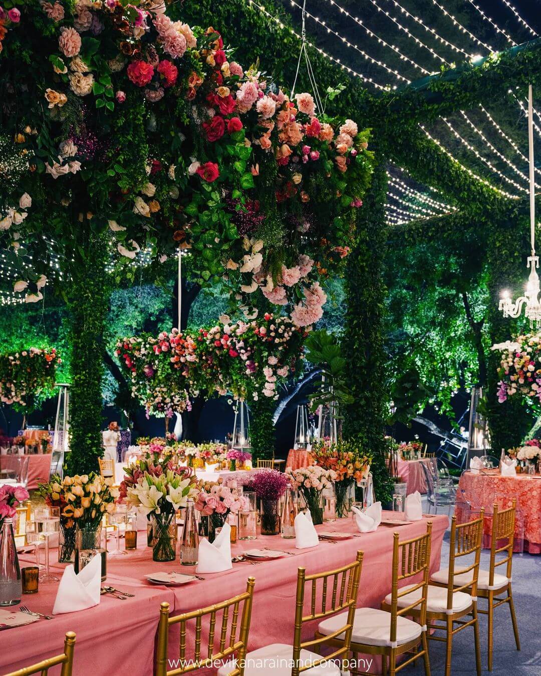 floral wedding table decor