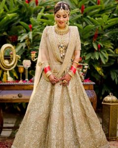 golden sabyasachi lehenga