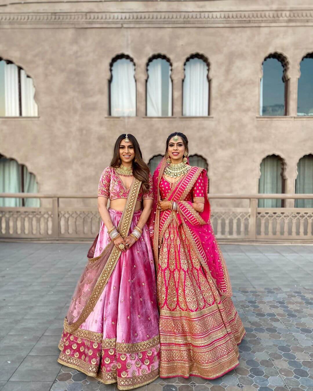 Pink velvet clearance bridal lehenga