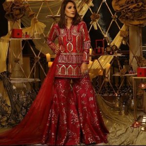 red bridal sharara