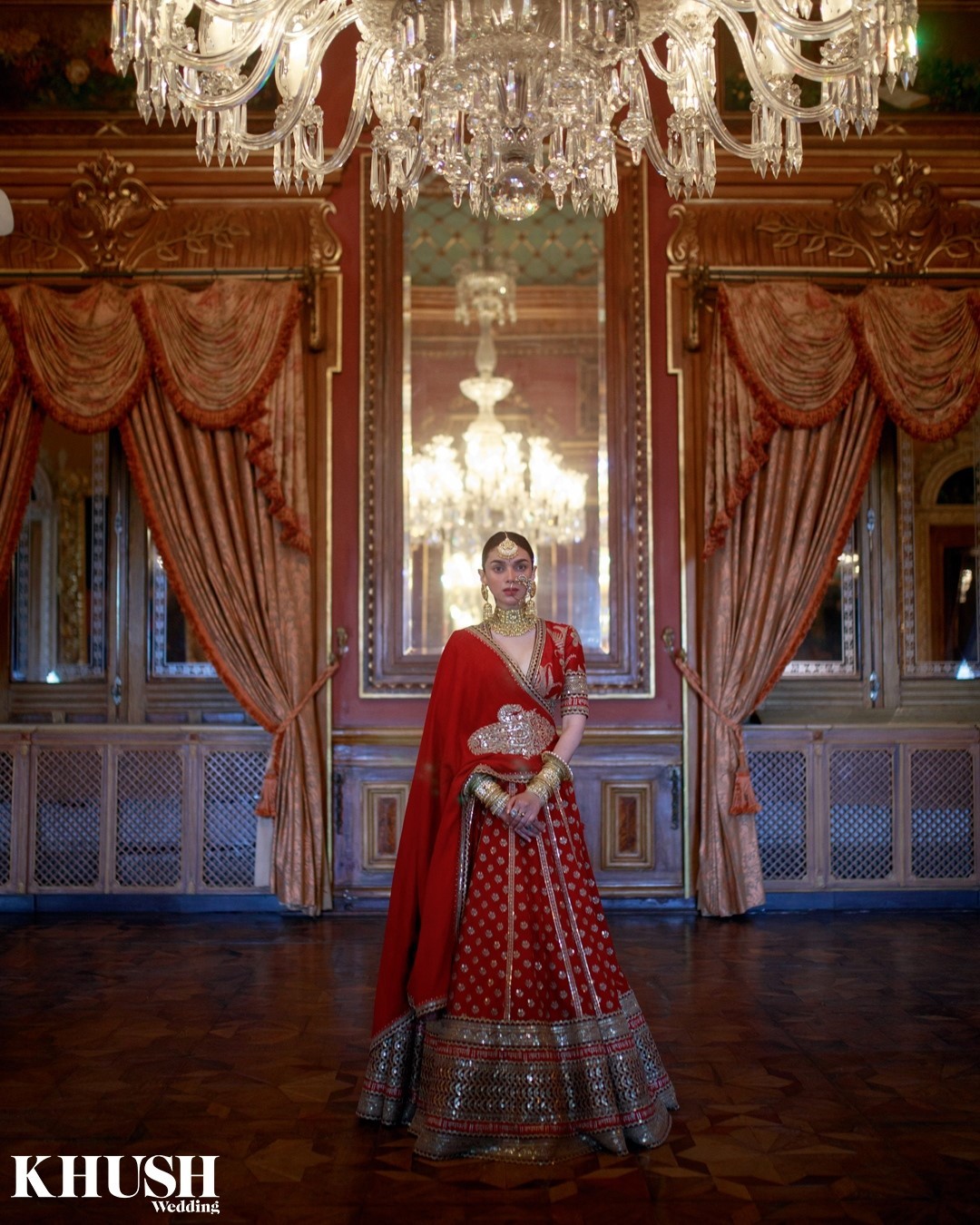 Aditi Rao Hydari in Maroon Saree Gown at South Indian International Movie  Awards 2015 - Chinki Pinki