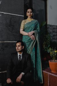 Green bridal saree