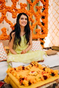 bride on her haldi