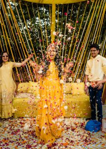 flower shower at haldi