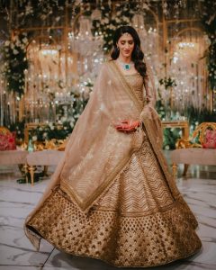 gold sabyasachi lehenga