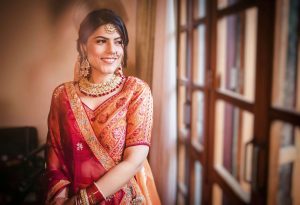 orange bridal lehenga