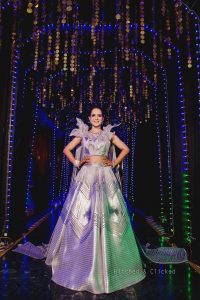 Silver Metallic bridal lehenga