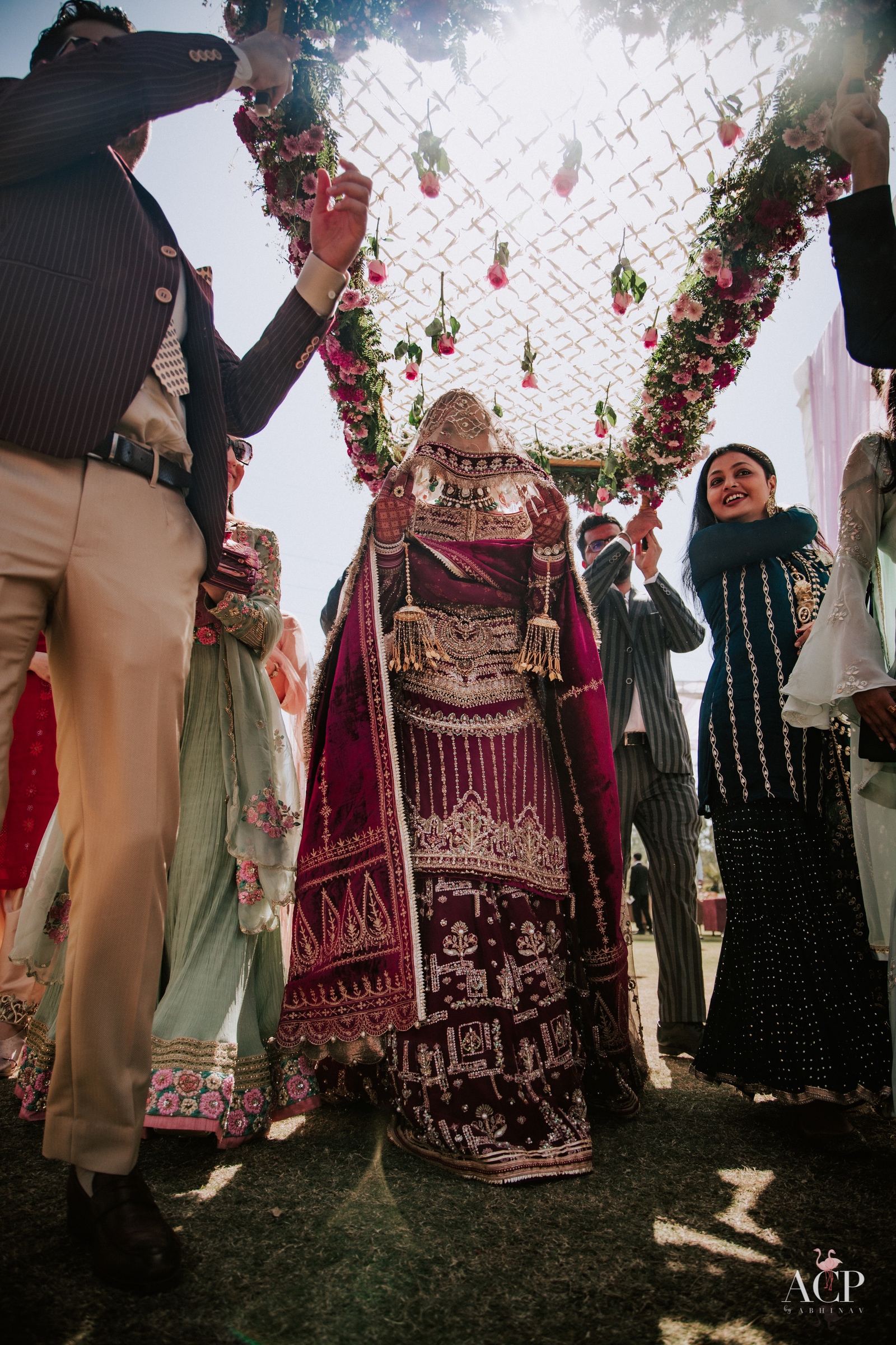 bride under phoolon ki chadar