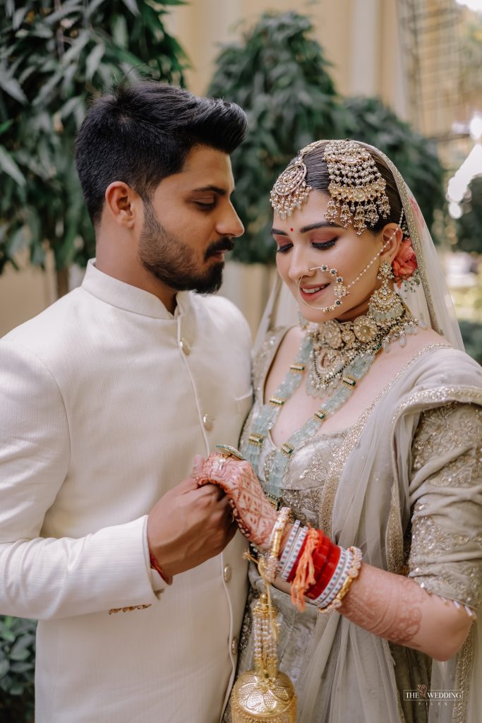 sage green lehenga