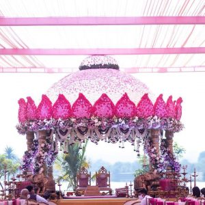 lotus shaped mandap dome