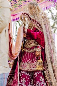 magenta bridal lehenga