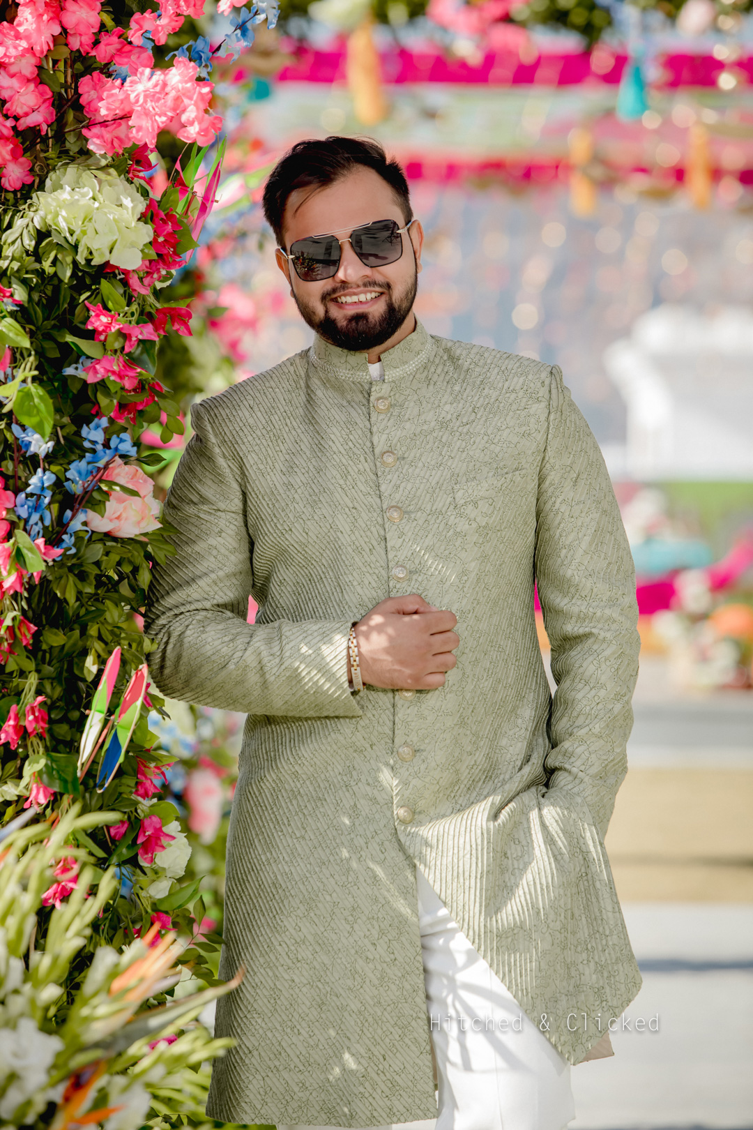 pastel sage green groom outfit