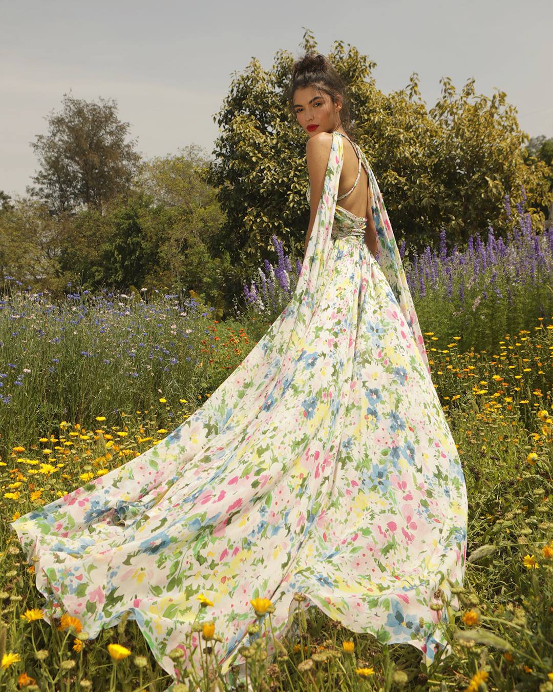 floral bridal gown