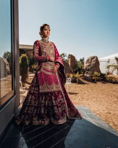 magenta vintage lehenga