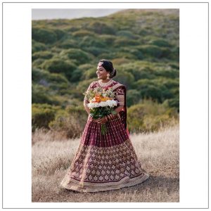 wine colored Sabyasachi lehenga