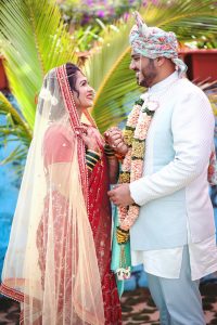 bridal saree with a veil