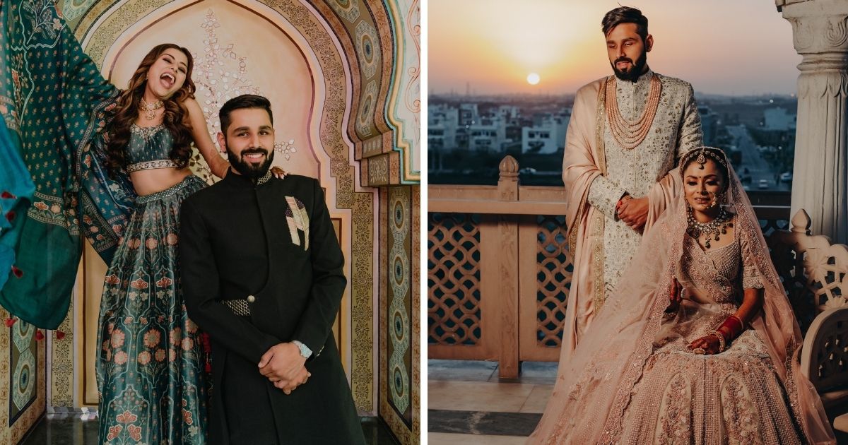 A Royal Noor Mahal Wedding With The Couple In Pastel Wedding Dresses