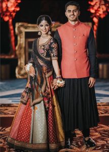 black sabyasachi anarkali for groom