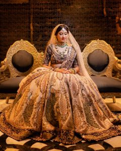 bride wearing payal keyal lehenga