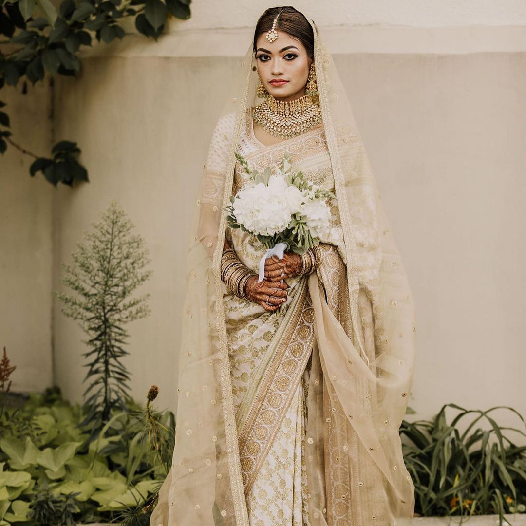 bridal saree with veil