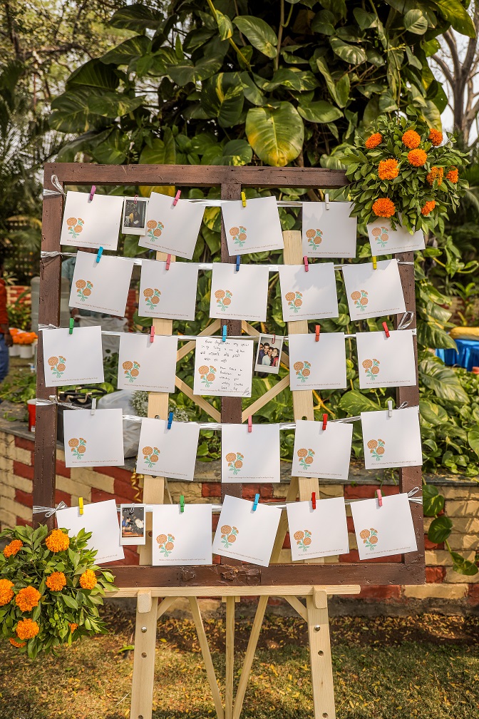 message board at wedding