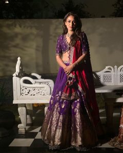 purple Jayanti Reddy lehenga