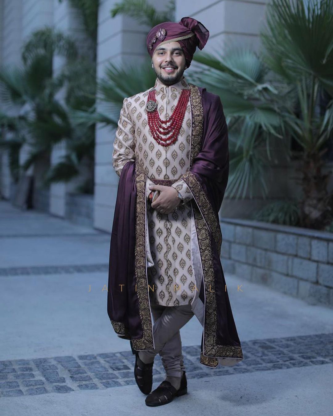 stylish groom sherwani