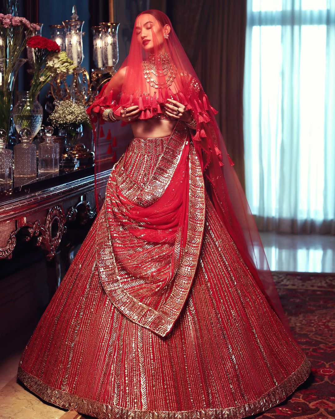 modern bridal veil