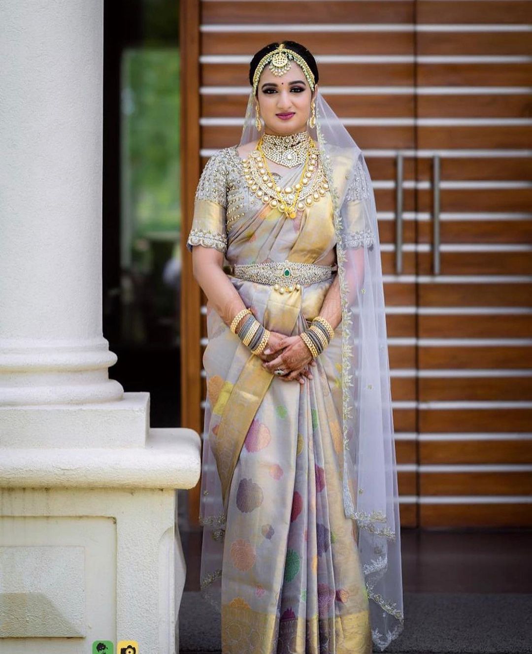 bridal veil with saree